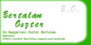 bertalan oszter business card